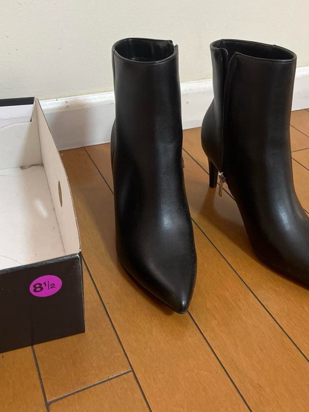 Nine West Black Pointed Toe Ankle Heeled Boots